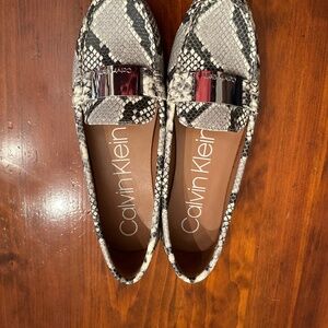 Calvin Klein snakeskin flats